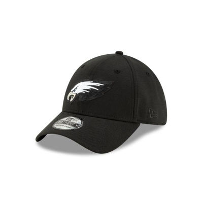 Black Philadelphia Eagles Hat - New Era NFL NFL Logo Elements 2.0 39THIRTY Stretch Fit Caps USA6903857